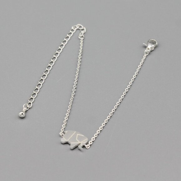 Jewelry bracelet elephant animal luck lucky silver tone dainty minimalist new - Picture 5 of 5